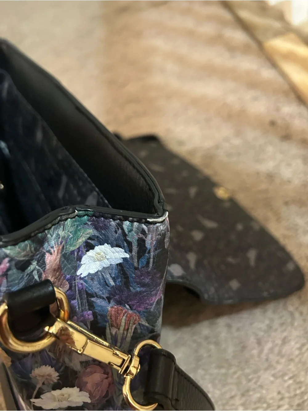 Harry Potter Black Floral Satchel Purse